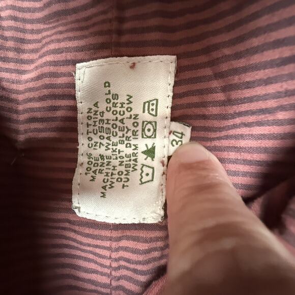 Orvis Pants Mens 34 Rust Surf Washed Cotton Chino Unfinished Hem Straight Leg - Picture 5 of 10